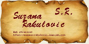 Suzana Rakulović vizit kartica